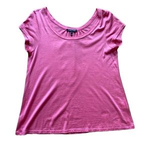 Eileen Fisher Silk Cotton Round Neck Tee in Rose